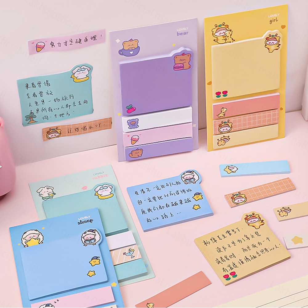 Lakhu Sticky Notes / Pembatas Buku Karakter Lucu/Memo Stick