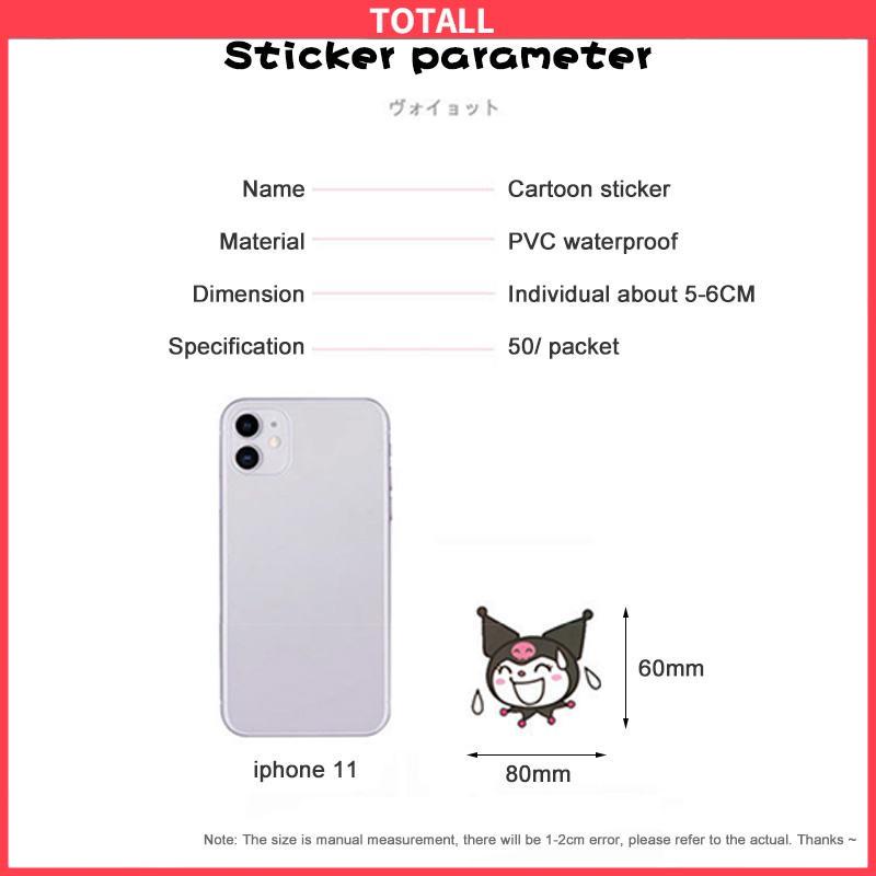 COD 60pcs Stiker Koromi，Waterproof Kartun，Sanrio MELODY -Totall