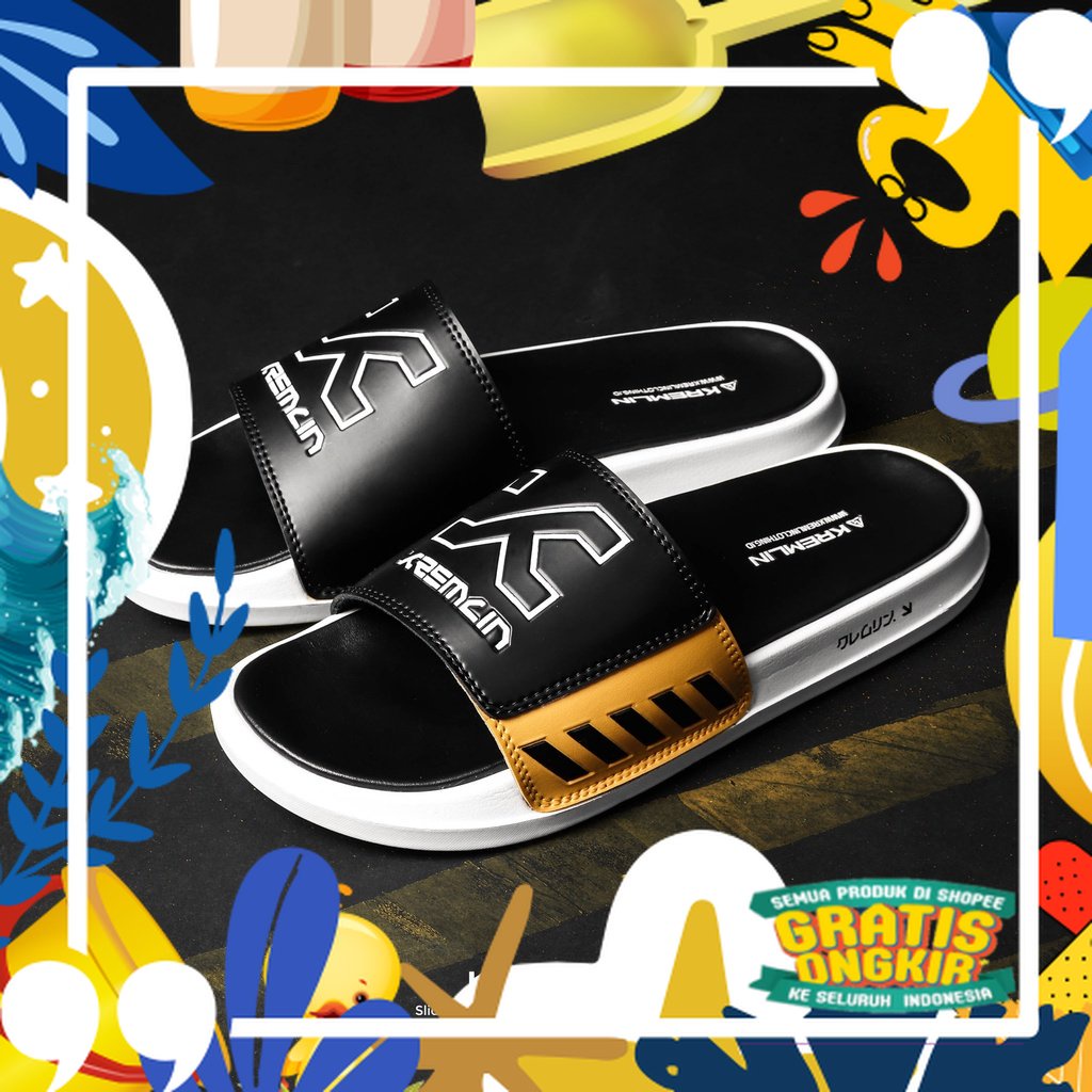 Kremlin Sandal Slide Slop - Volta/ merah putih biru polos