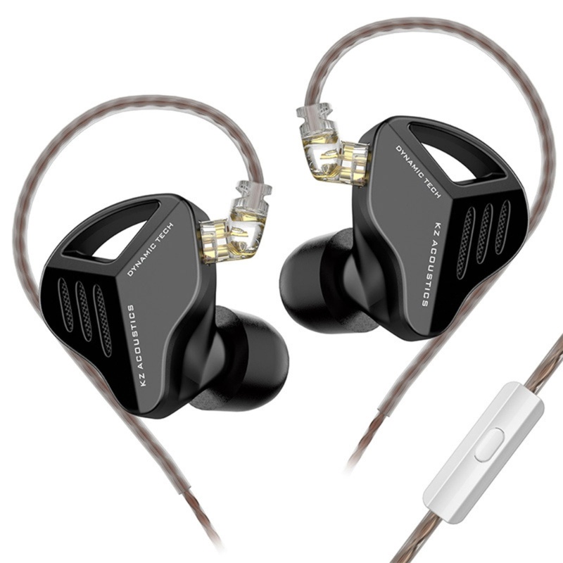 Zzz KZ-ZVX 35mm-Plug Earphone Suara Dinamik HIFI In Ear Microphone Wired Headphone