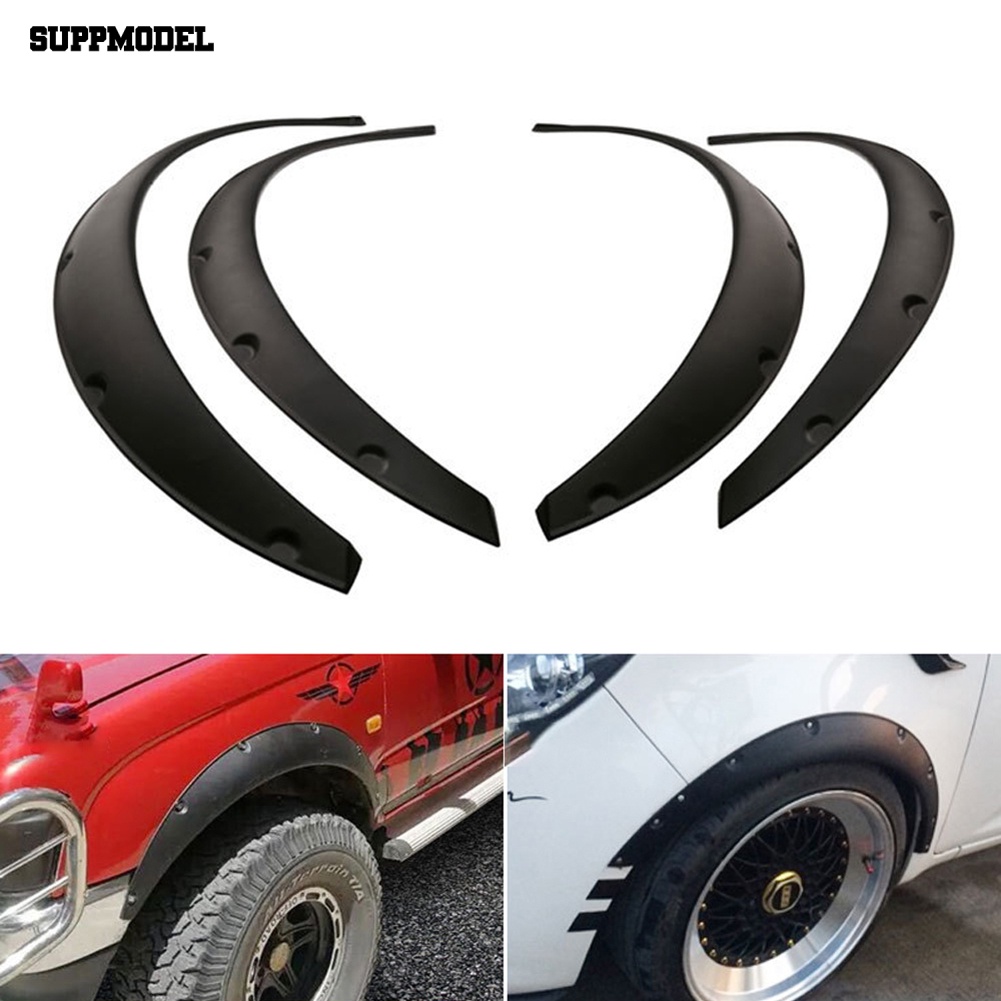 Suppmodel 4Pcs/Set Universal Fleksibel Mobil SUV Off-road Fender Flare Wheel Arch Protector