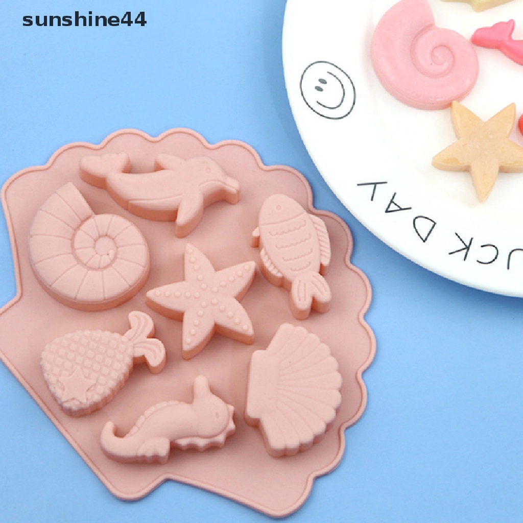 Sunshine Sea Creatures Silicone Molder Fondant Baking Cake Chocolate Resin DIY Fish Mould ID