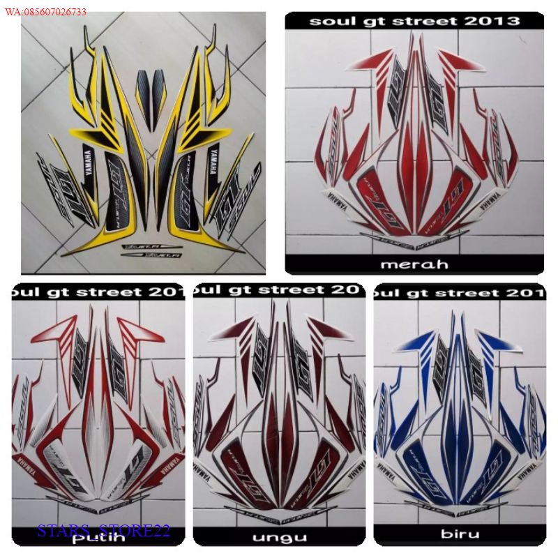 (ORI) STIKER STRIPING LIS LES BODY MOTOR YAMAHA MIO SOUL GT STREET 2013 KUALITAS ORIGINAL PABRIK