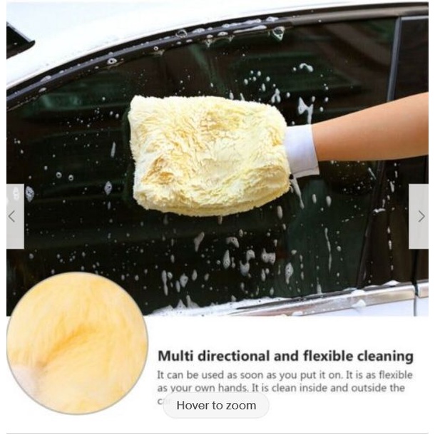 Sarung Tangan Cuci WOOL mobil motor detailing wash mitt microfiber lap halus