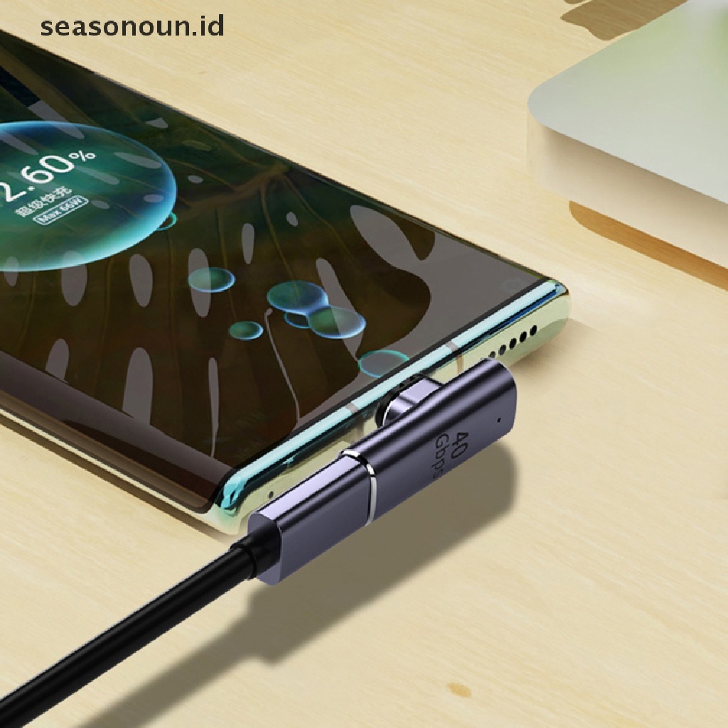 Seasonoun USB4.0 Magnetic Type C Adapter El 40Gbps Tipe-C Handphone Fast Charging Converter USB C Converter Konektor Magnet.