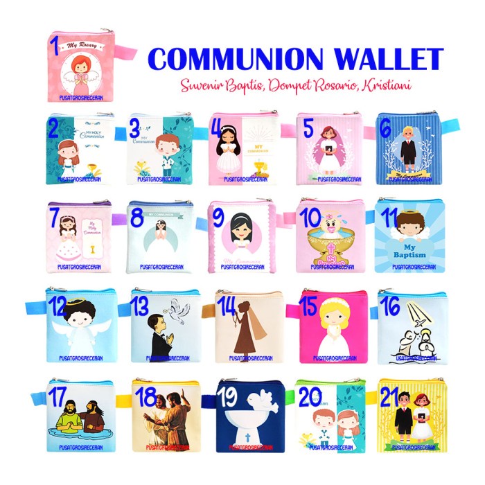 

Communion Wallet Souvenir Kristiani Dompet Baptis Rosario Gereja