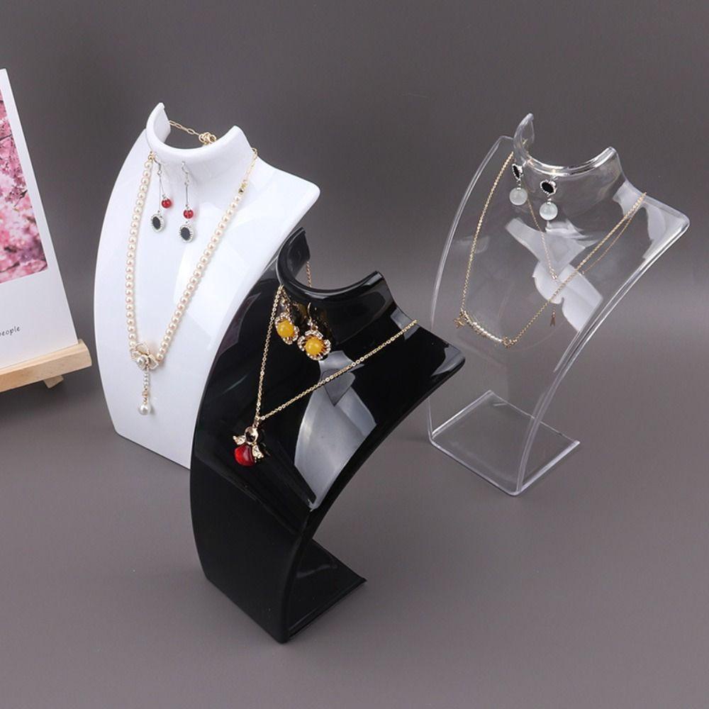 Mxbeauty Manekin Kalung Berdiri Gadis Sederhana Wanita Anting Display Stand Tempat Perhiasan Rak Menjuntai Anting Display Rak Kalung Display Organizer