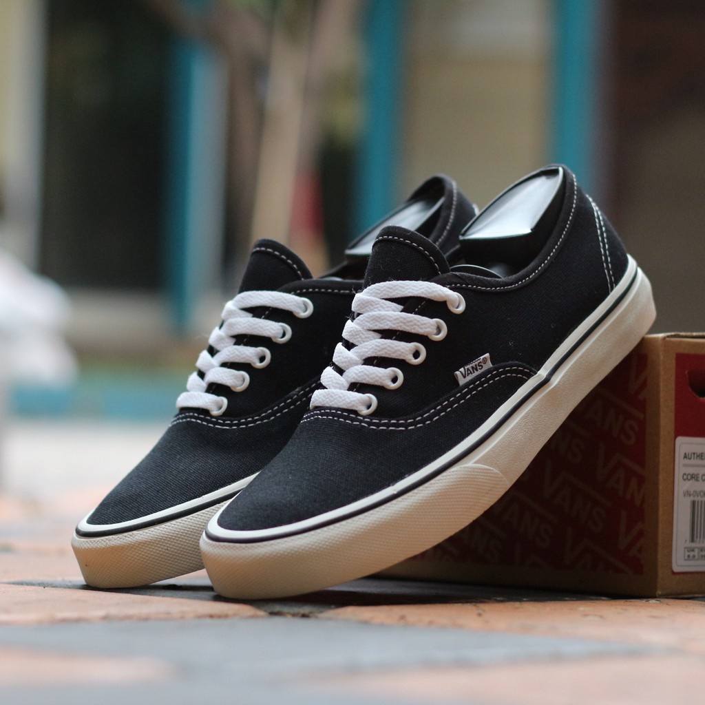 SEPATU VANS AUTHENTIC BLACK WHITE PREMIUM
