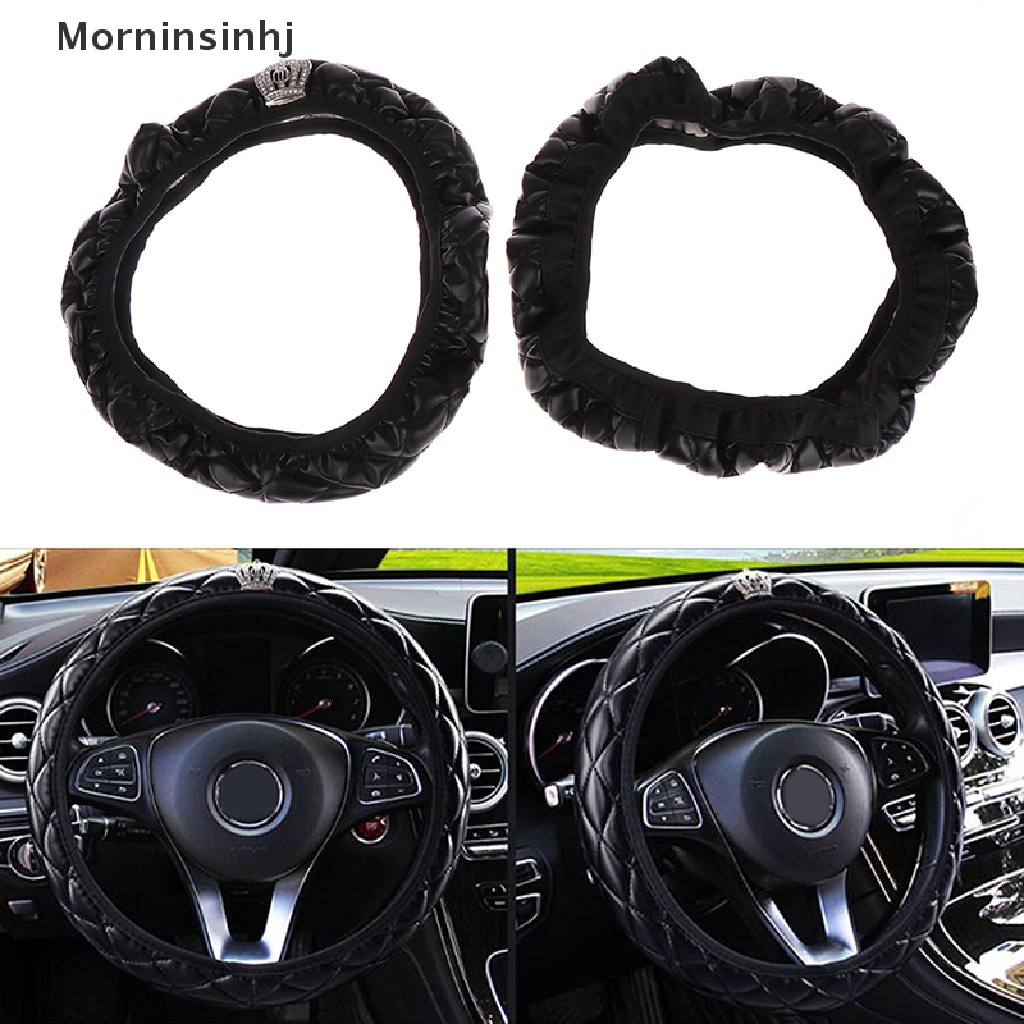 Mornin Crystal Crown Auto Steering- Wheel Cover Penutup Setir Mobil Kulit PU id