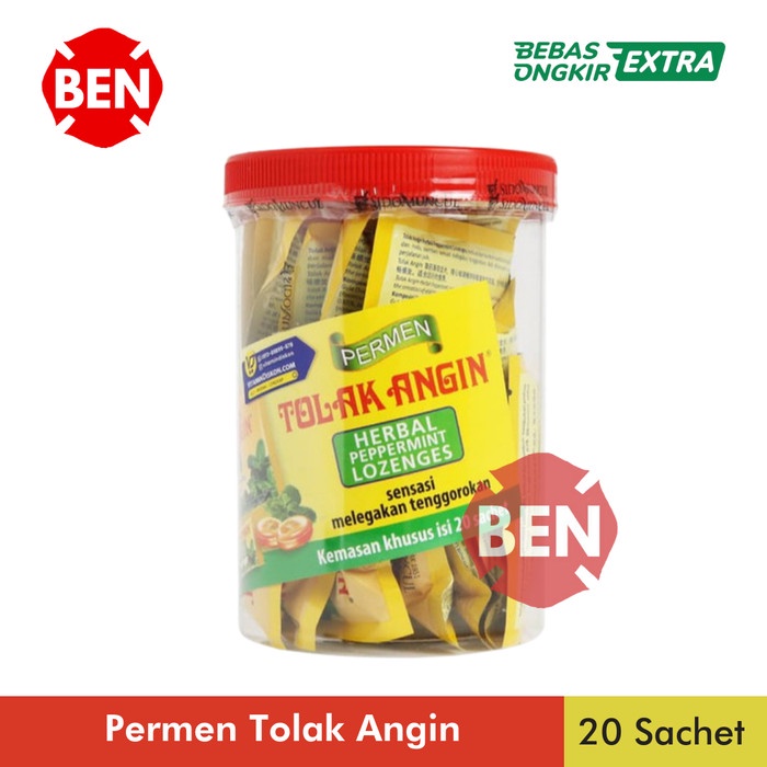

✨NEW✨ -Permen Tolak Angin 1 Toples Peles 20 Sachet / Herbal Sido Muncul- 1.1.23