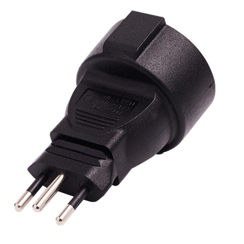 Zzz Male to Female Power Adapter16A 110-250V 3pin Steker Swiss Ke EU Soket Bulat 2pin