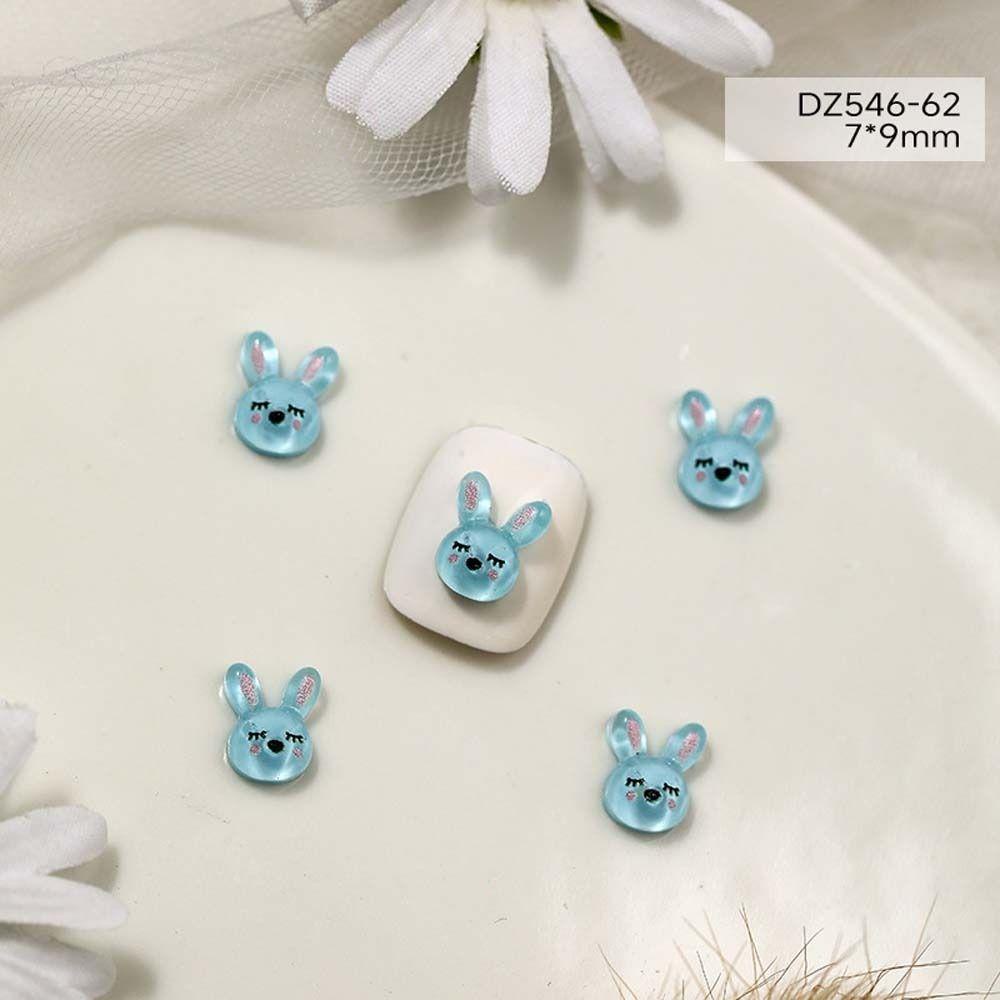 Agustinina Kartun Dekorasi Kuku Lucu Resin Kelinci Kuromi Kitty Kucing Strawberry Bear Manicure Aksesoris 3D Nail Art Drills