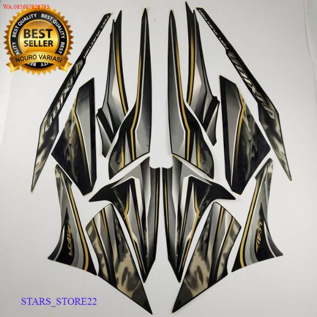 (ORI) striping yamaha vixion 2012 old hitam list body standar KUALITAS ORIGINAL PABRIK