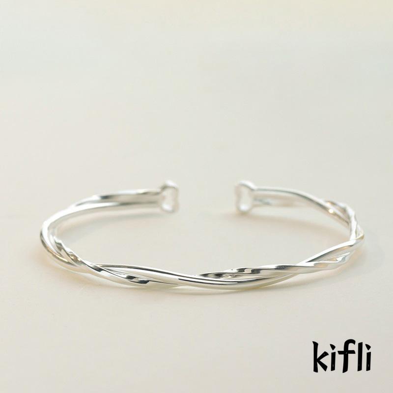 [KD] Double-layer Cinta Gelang Sterling Silver Desain Musim Panas Bermutu Tinggi Mobius Gelang Wanita