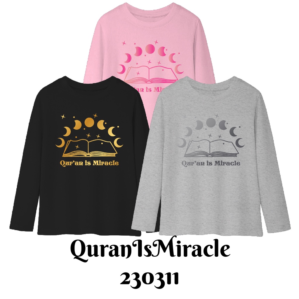 Baju Kaos Lengan Panjang Muslim Series Ramadhan Prayer Ready Size Bayi Sampai Dewasa Bahan Katun Combed 30s