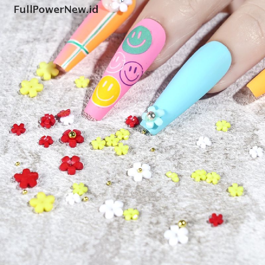 Power 11warna Dekorasi Nail Art Bunga PVC 3D Lucu Ukuran Campur Manicure ID