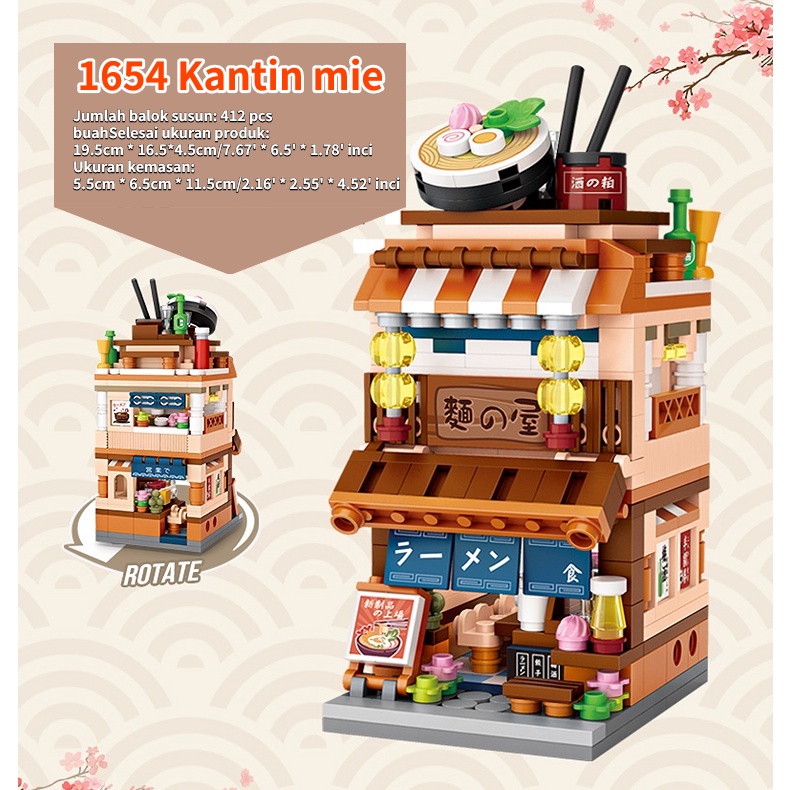 【COD】JAPAN Street Mini - SHOPPING STREET SERIES ( 1653 - 1656 ) Building Block Brick DIY Blok Mainan Blok Bangunan Laki-laki Hadiah