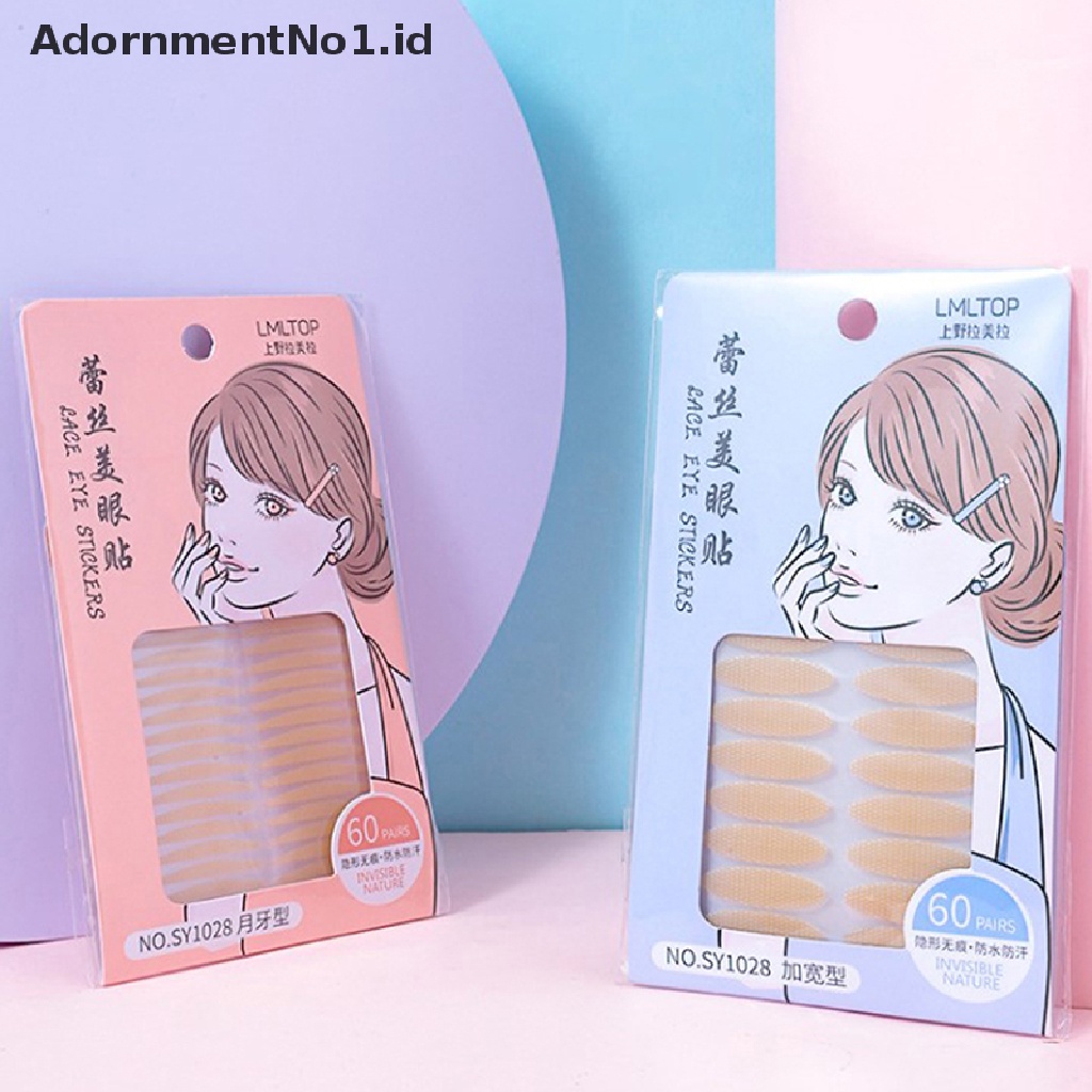 [AdornmentNo1] 60pcs Stiker Kelopak Mata Ganda Renda Mesh Beauty Eye Paste Untuk Anak Perempuan Mata Make Up [ID]