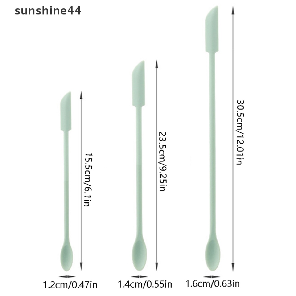 Sunshine Scraper Berkepala Dua Kreatif Mini Silikon Tip Kecil Spatula Kosmetik Tahan Panas Aman Spatula Foundation Makeup Tools ID