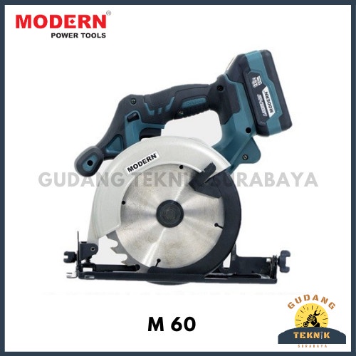 MODERN M60 CORDLESS CIRCULAR SAW BATERAI DC SERKEL CIRCLE KAYU 7 INCH