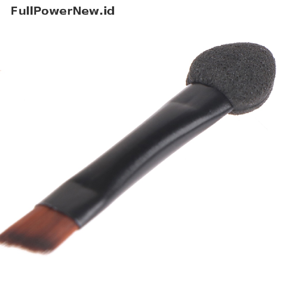 Power 10pcs Sikat Makeup Kepala Ganda Tabung Aluminium Bevel Sikat Alis Sponge Brush ID