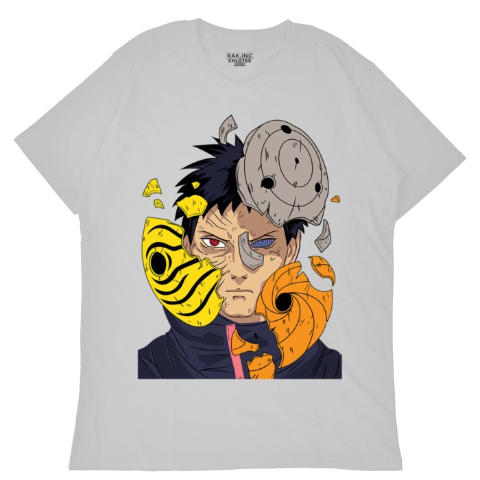 Kaos Putih Pria Baju Anime Naruto - Obito Uchiha / T-shirt Distro
