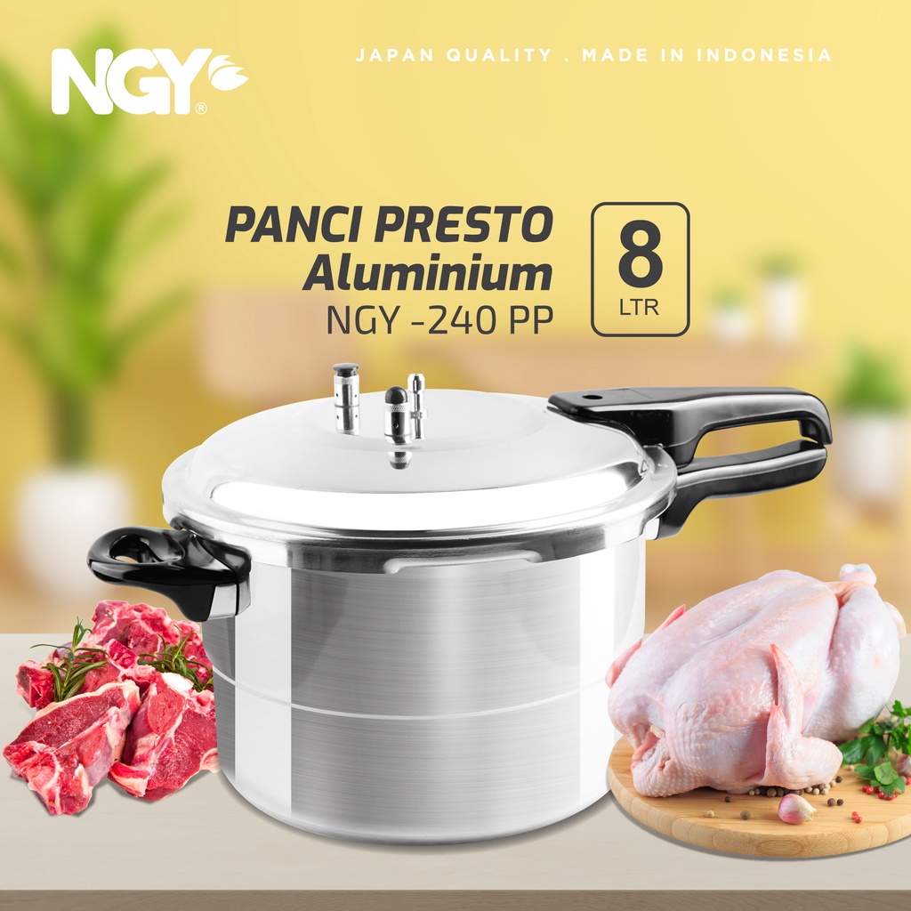 Panci Presto NGY Pressure Cooker Aluminium Pot 8 L