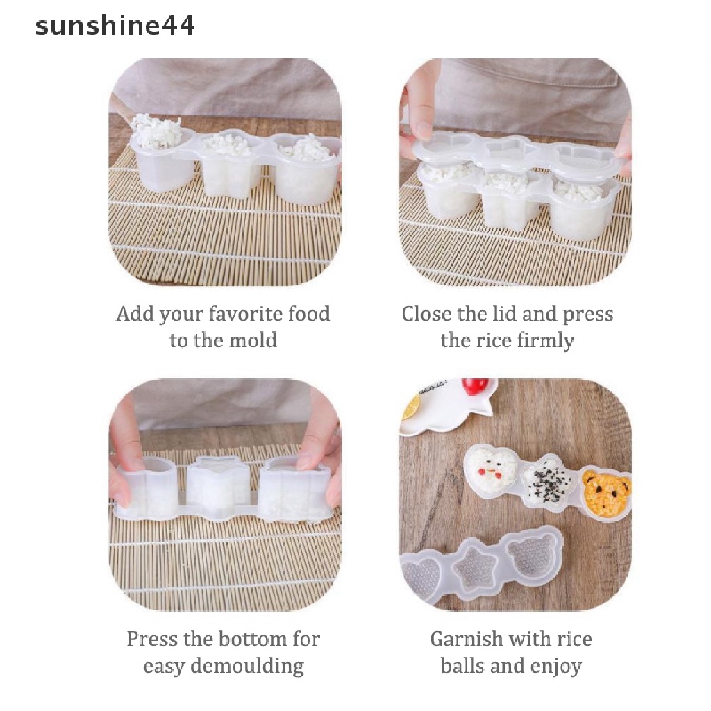 Sunshine 1Pc Cartoon Shape Rice Ball Set Sushi Mold Bento Stamper Kitchen Accessories ID