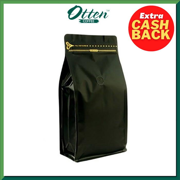 Coffee Bag 500G Box Pouch with Zipper Black (10pcs) - Kemasan Biji Kopi