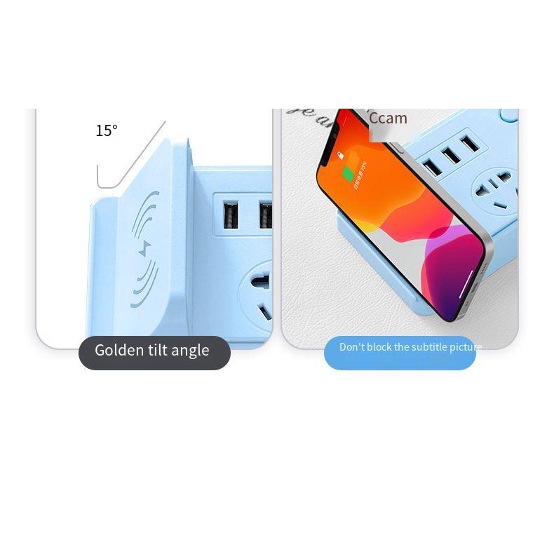 Multifungsi Plug-in Ponsel Nirkabel Pengisian Soket Rumah Kreatif Multi-Lubang Gesper Socket Dengan Ponsel USB Pengisian Cepat.