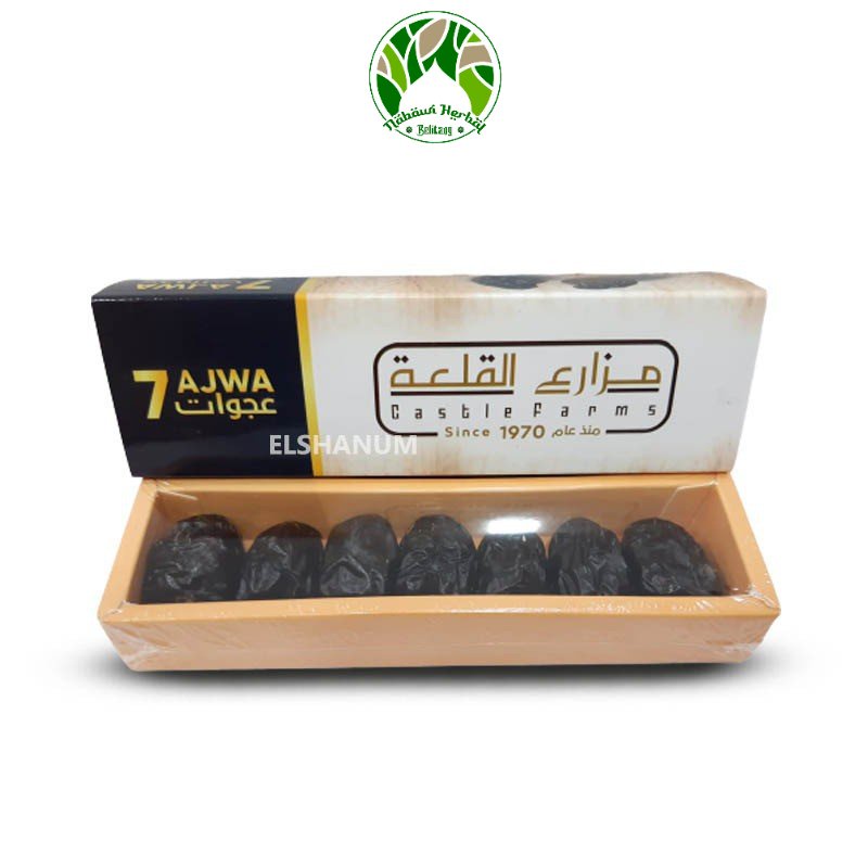 

Kurma Ajwa Aliyah 7 Butir | Kurma Ajwa Castle Farm | Kurma Nabi Asli | Ajwa Organik Aliyah Unai