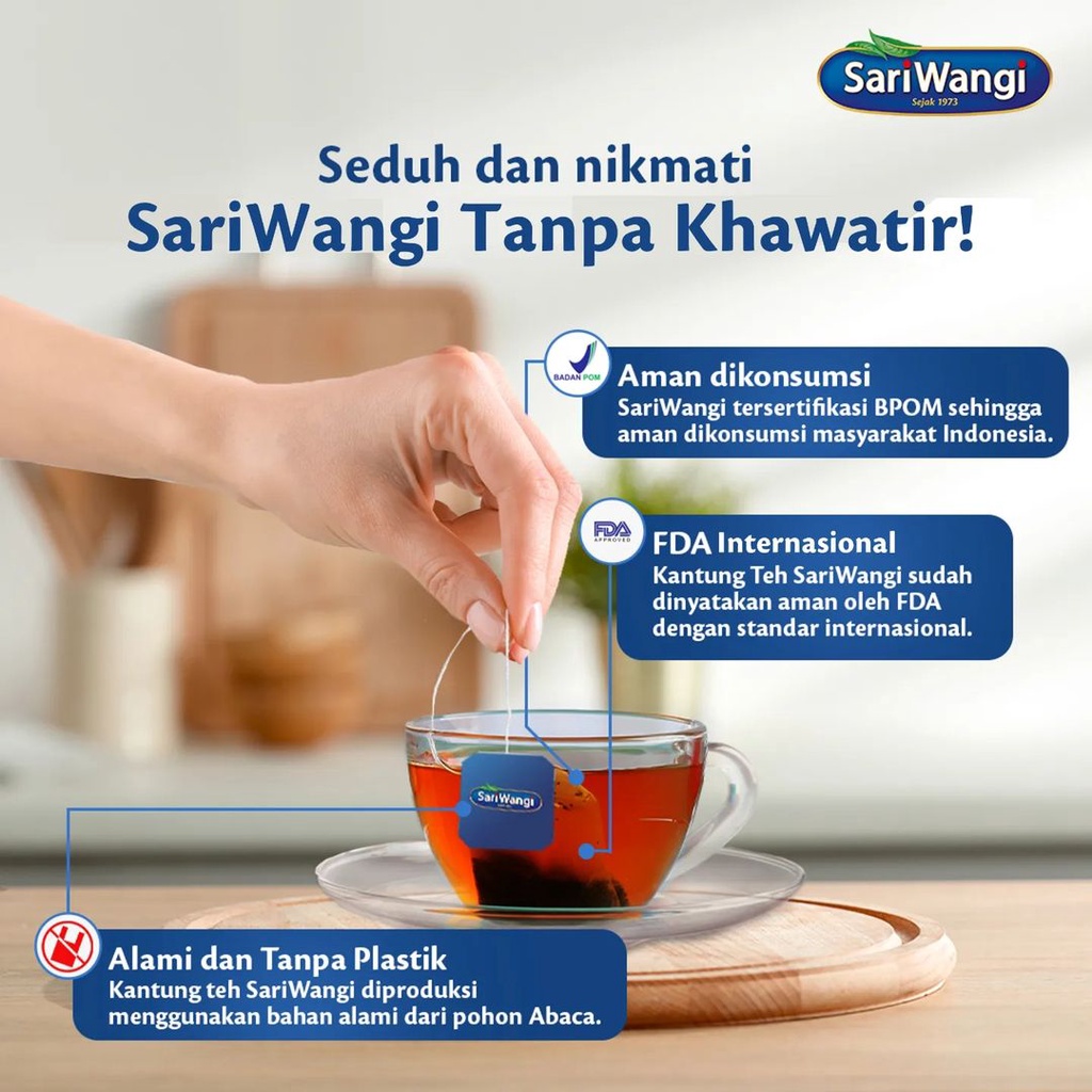 Sariwangi 100% Teh Hitam Asli Teh Celup Membantu Kesehatan Jantung* 1.85G isi 50