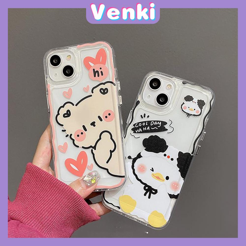 Case for iPhone 11 Soft TPU Clear Space Case Cute Cartoon Animals Plating Buttons Camera Protection ShockProof for iPhone 14 13 12 12 Plus 6 8 Plus XR XS