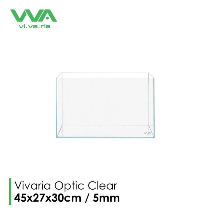 Aquarium Optic Clear 45 cm  INSTAN (Grab/Gosend/Spx)  Vivaria Akuarium Kaca Bening 45x27x30 5mm Viva