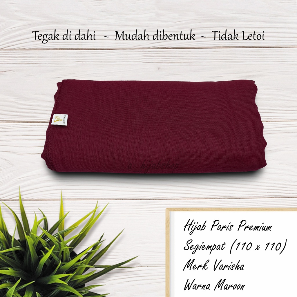 Kerudung Jilbab Segi Empat Bahan Katun Paris Polos Jadul Premium Varisha By Mardhatillah Warna merah