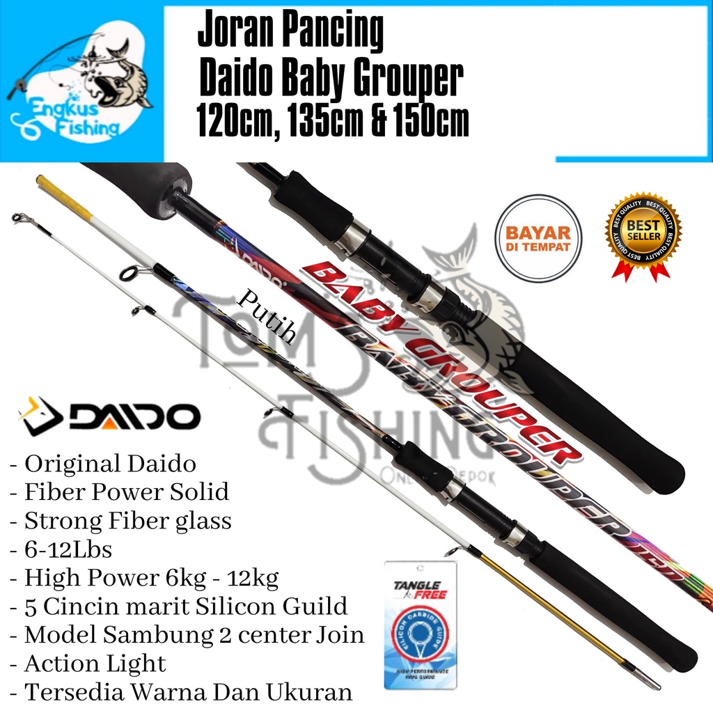 Joran Pancing Daido Baby Grouper 120cm - 150cm (6-12lbs) Fiber Solid Murah - Engkus Fishing