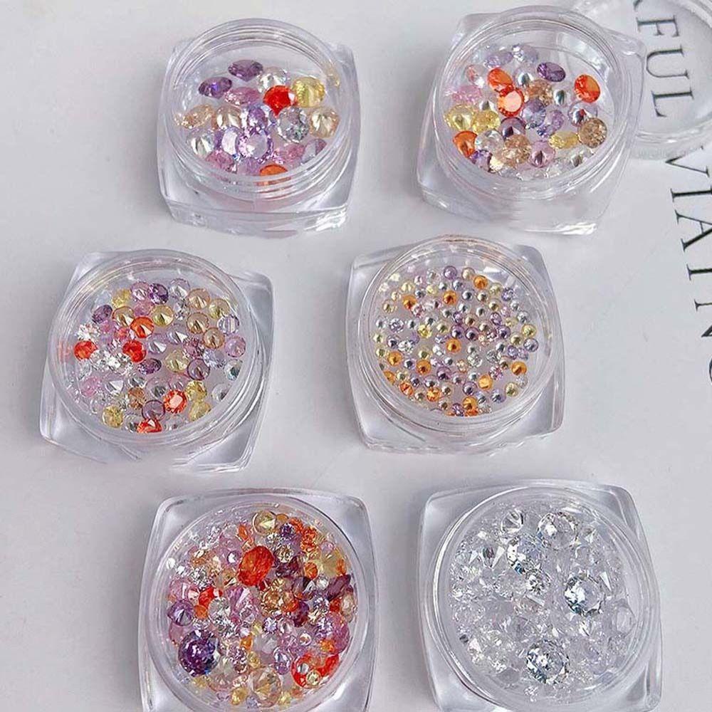 AUGUSTINA Agustina Kuku Berlian Imitasi Fashion Mewah Pesona Kuku Menunjuk Bawah Bor Manicure Aksesoris Jepang Nail Art 3D Nail Art Drills