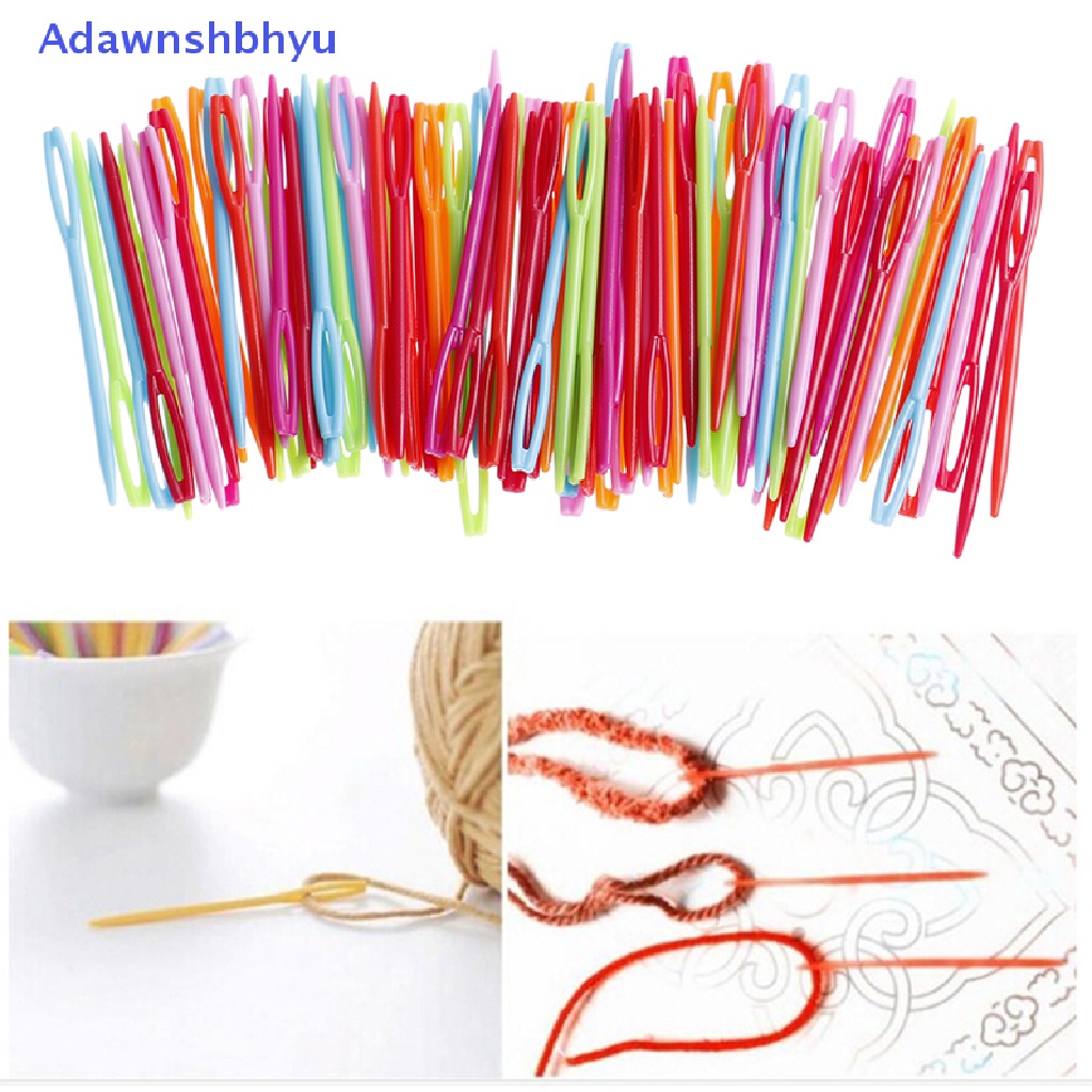 Adhyu 100Pcs 7cm Plastik Knitg s Crochet Hooks Tapestry Wol Benang s DIY 20pcs 7cm Plastik Knitg s Crochet Hooks Tapestry Benang Wol s DIY  Hook Kaitan Knitg s Plastik 7cm Tahan Lama