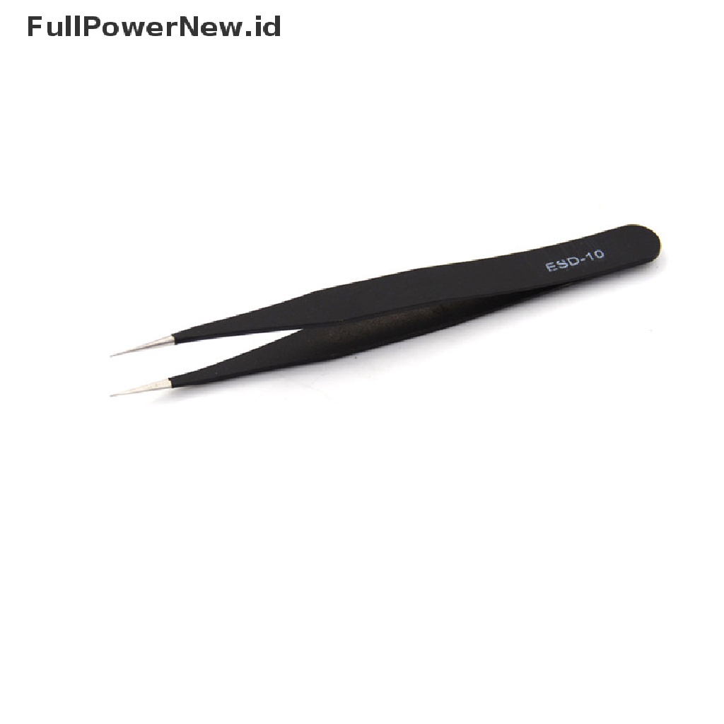 Power 2Pcs/set Hitam Baru Anti-Statis Lurus Melengkung Pinset Fashion Tools ID