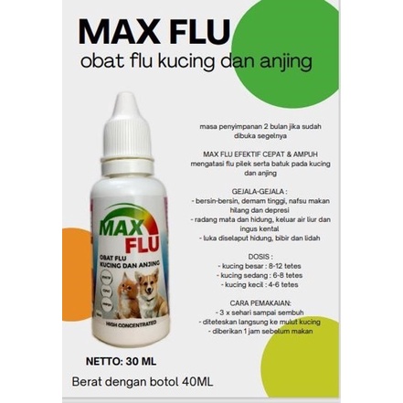Max Flu 30ml Obat Flu Kucing, Anjing