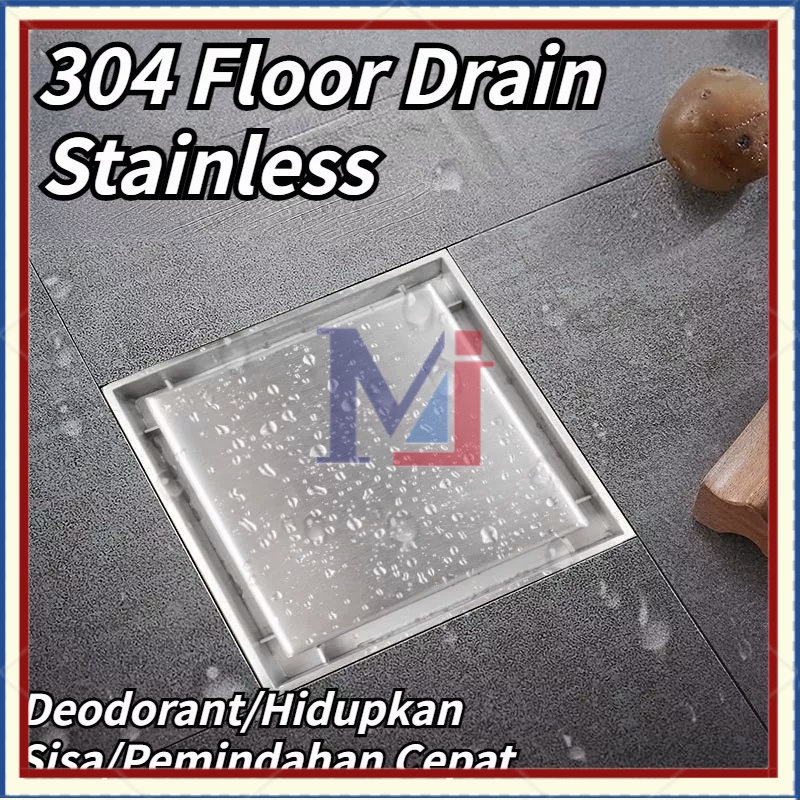 【COD】Floor drain Stainless Anti Serangga Banjir Kecoa Got Kamar Mandi Anti Bau Tikus SUS 304 Tile Saringan Got Desain Filter Bisa Isi Keramik