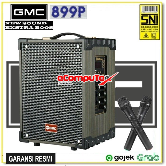 SPEAKER BLUETOOH GMC 899P / 899 P FREE 2 MIC WIRELESS PORTABLE PROFESIONAL KARAOKE - GARANSI RESMI