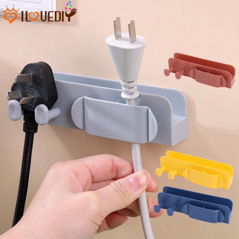 Multifungsi Orgainzer Alat Brushes Kunci Topi Gantungan Hook Peralatan Plug Kawat Memperbaiki Rak Telepon Odol Menempatkan Holder Self-adhesive Power Cord Winder