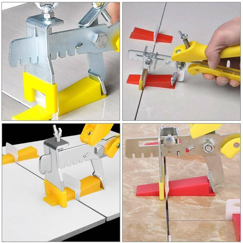 Populer 100Pcs /set Wedge Datar Menyamakan Alat Lantai Bangunan Screed-coat Tile Leveling System