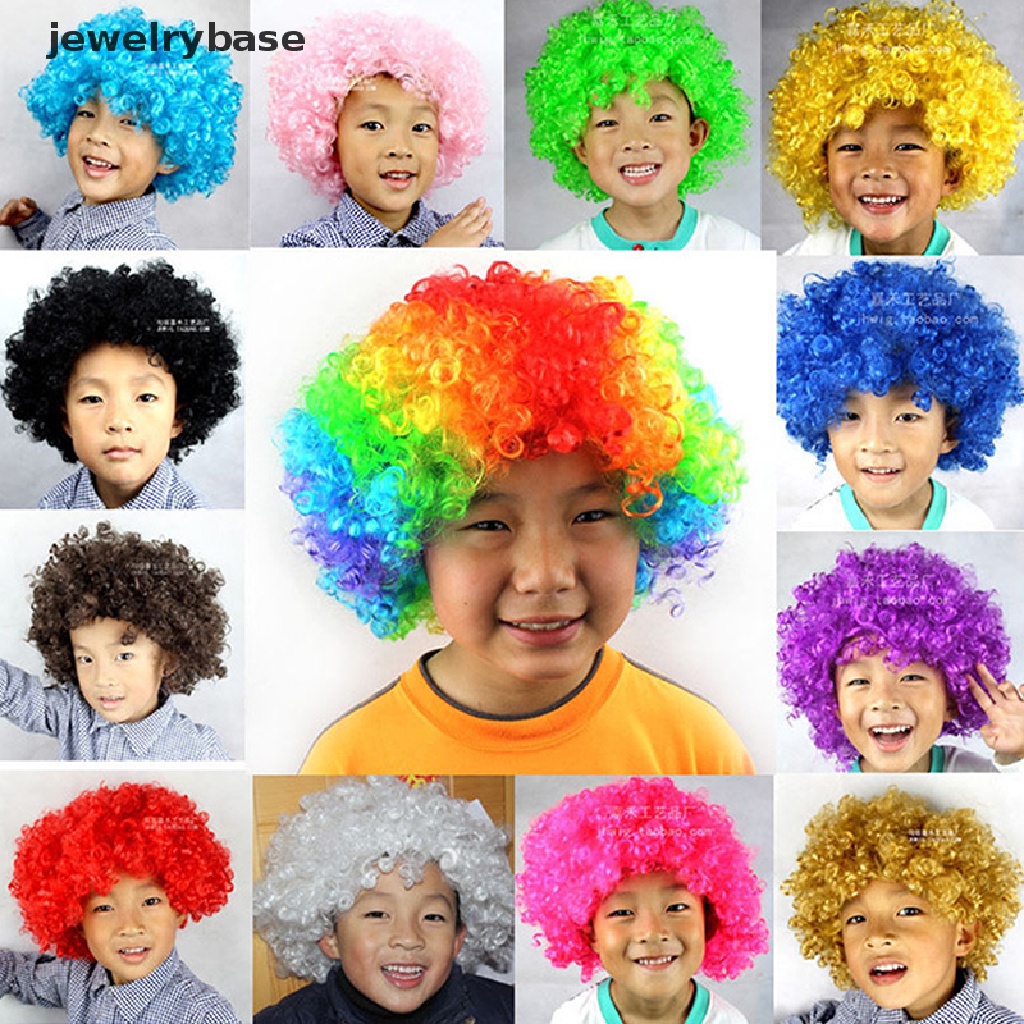 [jewelrybase] Wig Badut Anak Dewasa Bulat Ledakan Rambut Topi Aksesoris Pesta Hairstyle Butik