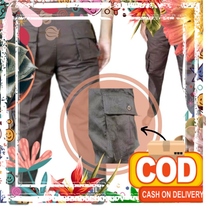 Celana kargo cargo pangsi PDL hitam coklat tua / blade