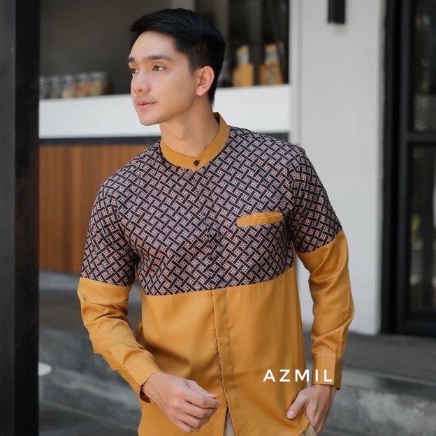 Baju Koko Pria Dewasa Lengan Panjang Material Katun Adem Serap Keringat