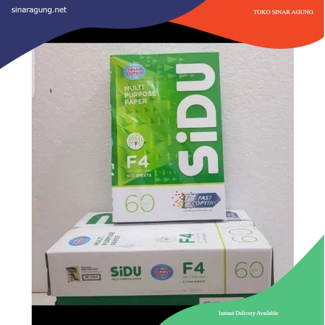 

HVS SIDU 60g F4 /Ukuran Folio/KERTAS HVS SIDU (1RIM)