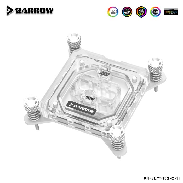 BARROW LTYK3-04I ARGB CPU Block (Intel LGA115X / 1200 / 1700) White