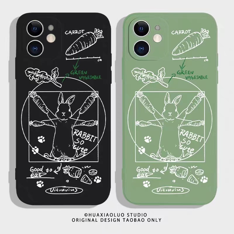 IPHONE Ins Pola Kelinci Cocok Untuk Iphone14 14pro 14plus 13 13pro 13prm iPhone12 7Plus 8Plus Xr XS 13 Pro Max Empat Sudut Casing Ponsel Tahan Guncangan